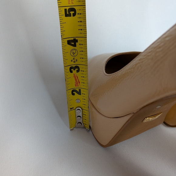 L'INTERVALLE Beige Platform Glossy Leather Women Shoes Size 8 Made In Brazil - Picture 8 of 12